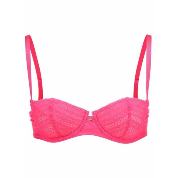 PASSIONATA BY CHANTELLE Lace Demi Balconette Underwire Bra  #4051 Coral 32C - Picture 3 of 7